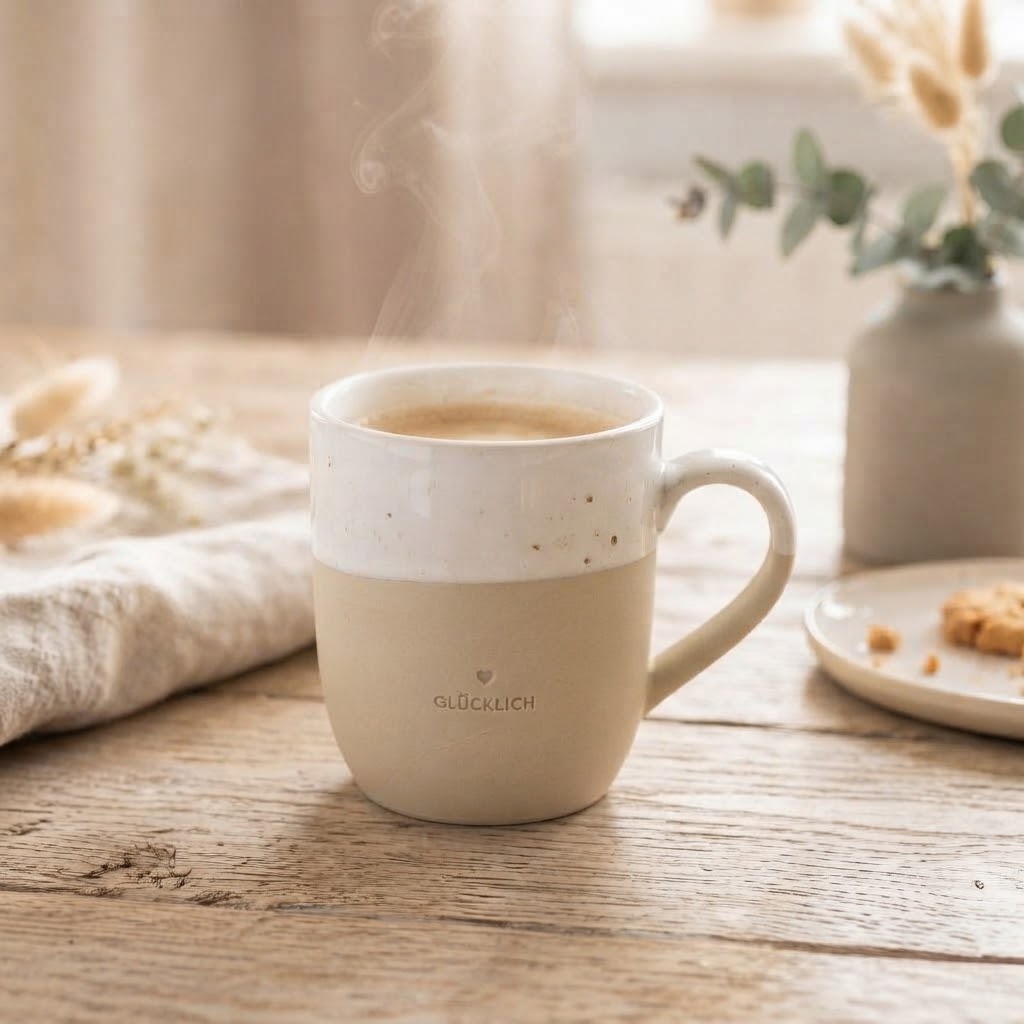 Cappuccinotasse "Glücklich"