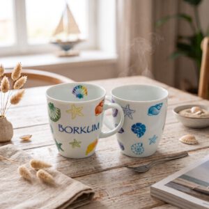Becher "Regenbogen Muscheln"Borkum