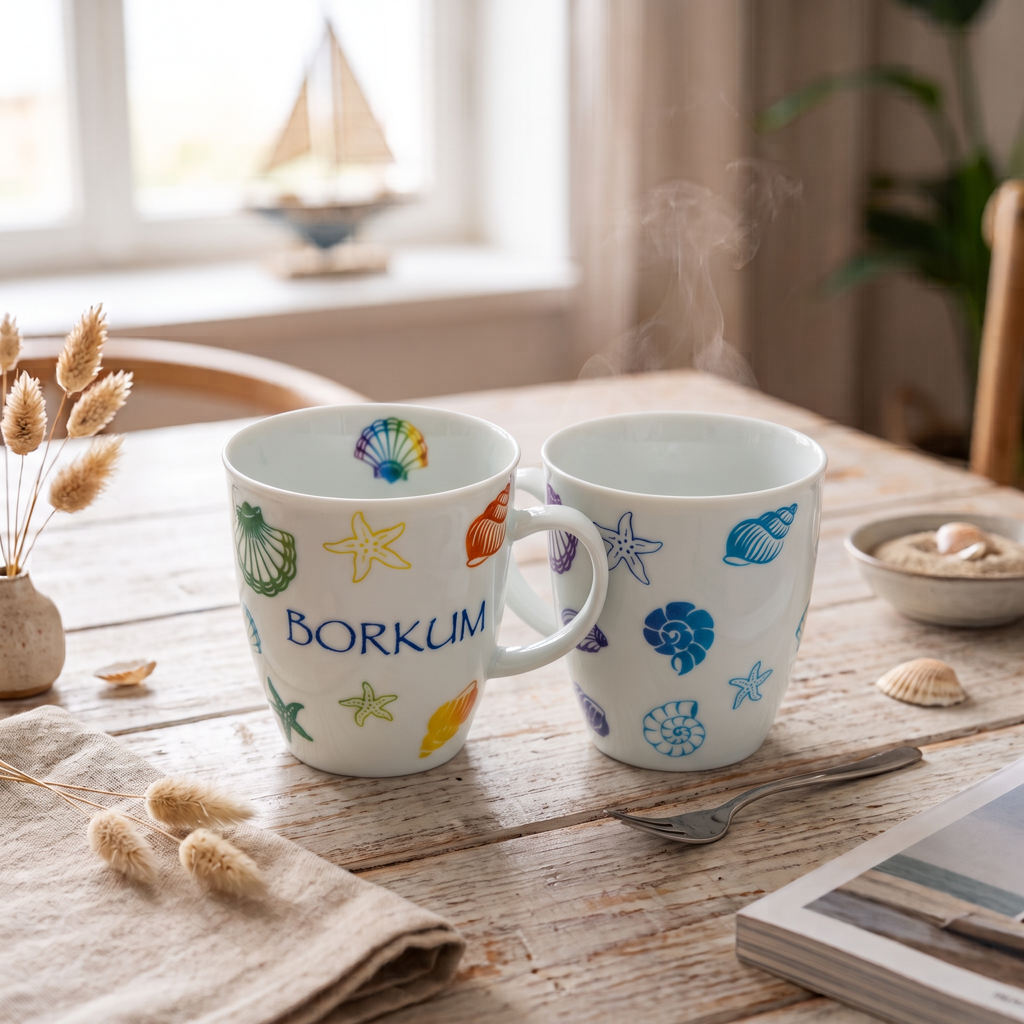 Becher "Regenbogen Muscheln"Borkum